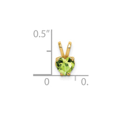 14k 5mm Heart Peridot pendant