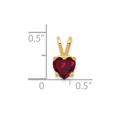 14k 6mm Heart Created Ruby pendant