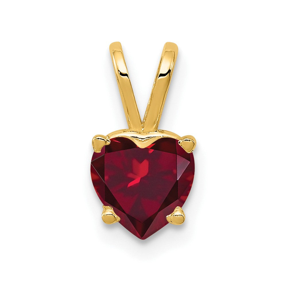 14k 6mm Heart Created Ruby pendant