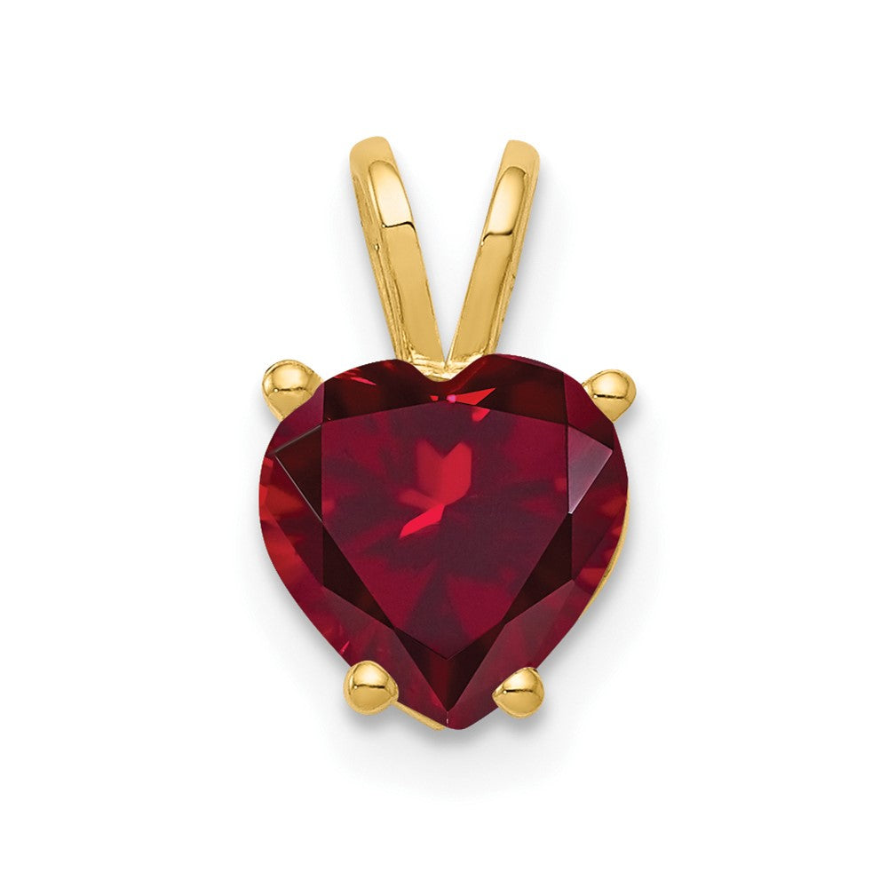 14k 7mm Heart Created Ruby pendant
