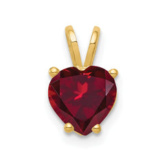 14k 7mm Heart Created Ruby pendant