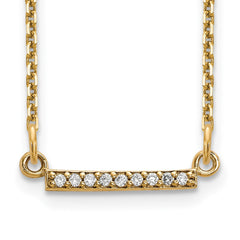 14k Polished 1/20 carat A Diamond Tiny Bar 18 inch Necklace