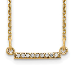 14k Polished 1/20 carat AAA Diamond Tiny Bar 18 inch Necklace