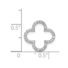 14k White Gold Polished 1/4 carat Diamond Small Quatrefoil Design Pendant