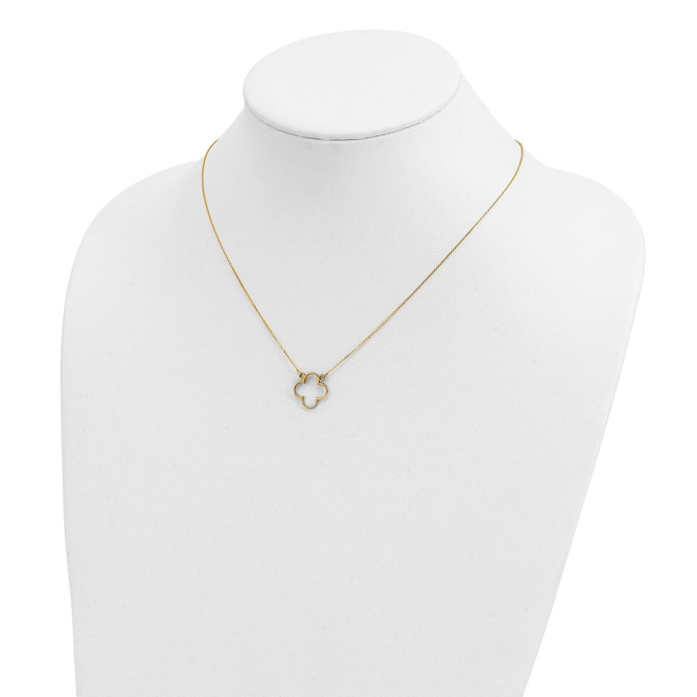 14k Small necklace Quatrefoil Design