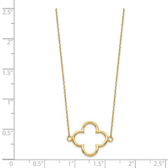 14k Small necklace Quatrefoil Design