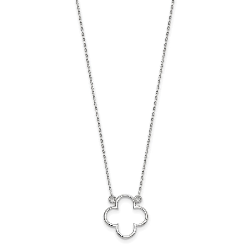 14k White Gold Small necklace Quatrefoil Design