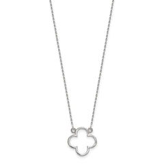 14k White Gold Small necklace Quatrefoil Design