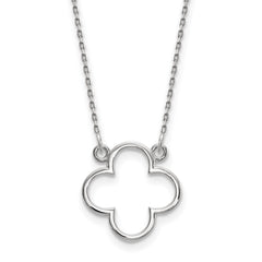 14k White Gold Small necklace Quatrefoil Design