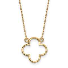 14k Small necklace Quatrefoil Design