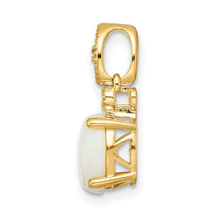 14k Austrian Opal and Diamond Pendant - 3