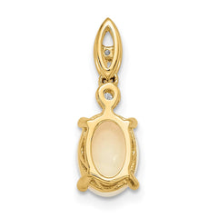 14k Austrian Opal and Diamond Pendant - 3