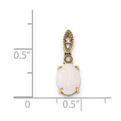 14k Austrian Opal and Diamond Pendant - 3