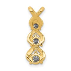 14k Complete 1/2 carat Three-stone A Diamond Criss-Cross Chain Slide