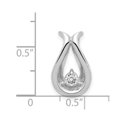14k White Gold Complete 3.4mm AA Diamond Teardrop-Shape Chain Slide