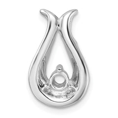 14k White Gold Holds 3.4mm Stone Teardrop-Shape Chain Slide Mounting