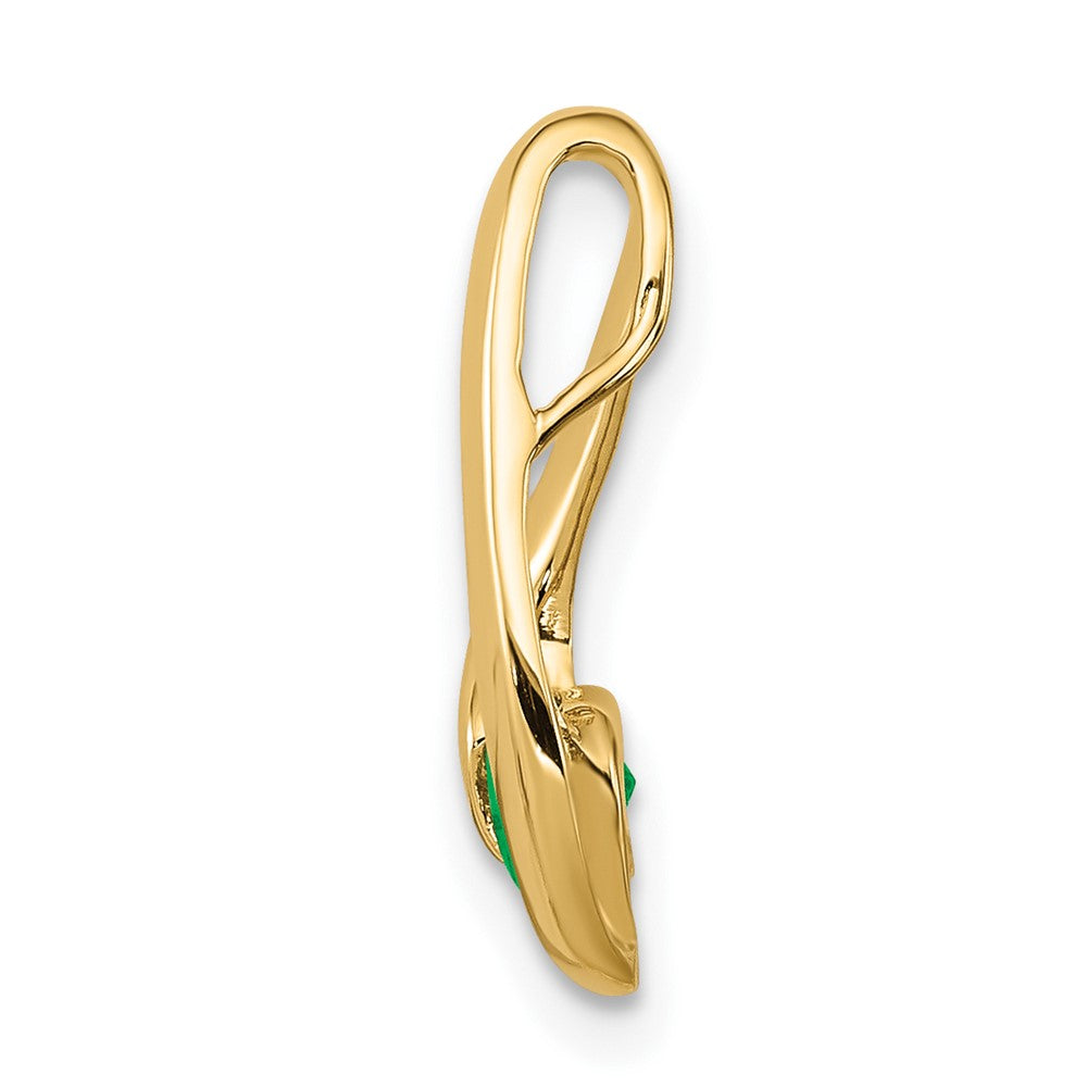 14k 4mm Round Emerald Chain Slide