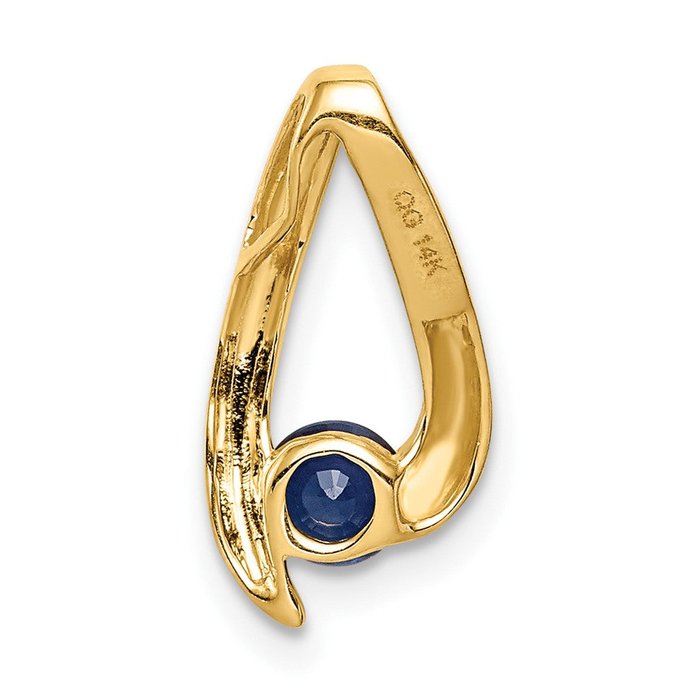 14k 4mm Round Sapphire Chain Slide