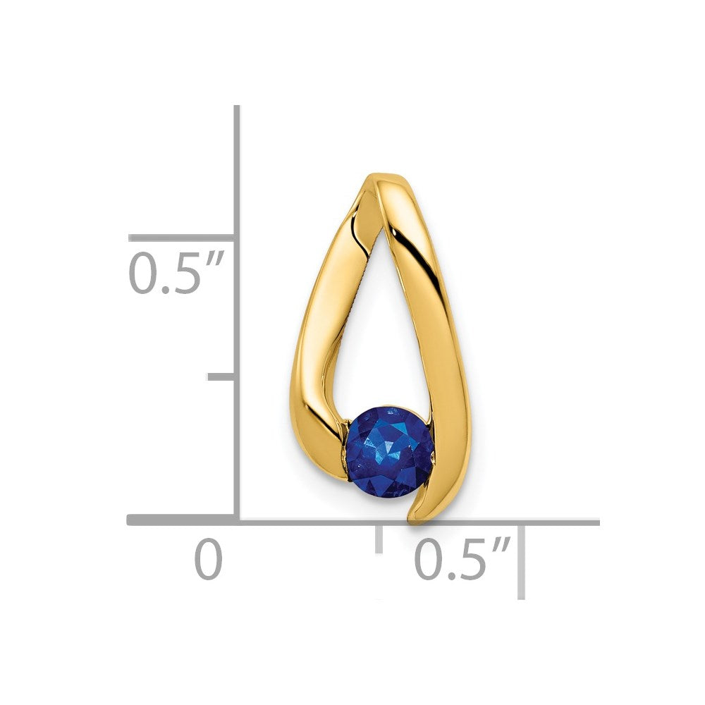14k 4mm Round Sapphire Chain Slide