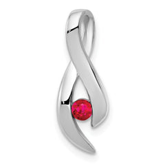 14k White Gold 3mm Ruby Pendant