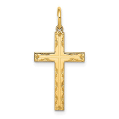 14K Laser Designed Cross Pendant - 2