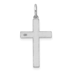 14K White Gold Laser Designed Cross Pendant - 5