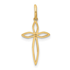 14K Laser Designed Passion Cross Charm - 2