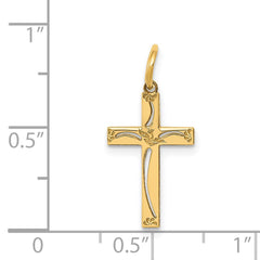 14K Laser Designed Cross Charm - 8