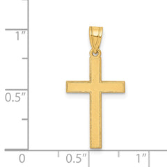 14k Florentine Satin Cross Pendant - 3