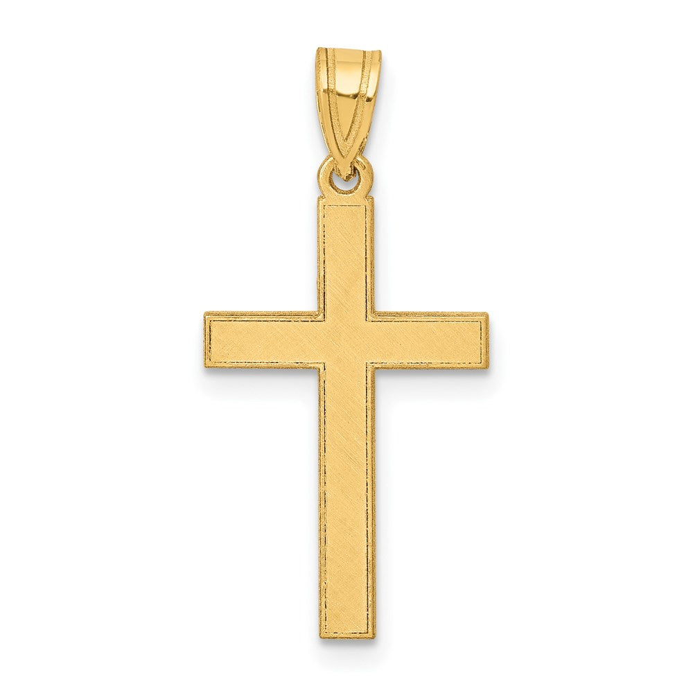 14k Florentine Satin Cross Pendant - 3