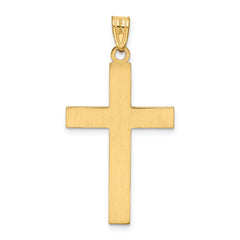 14k Solid Laser Etched Cross Pendant - 5