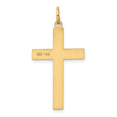 14K Laser Designed Cross Pendant - 8