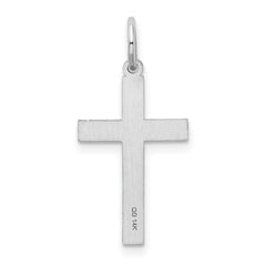 14K White Gold Laser Designed Cross Charm - 2