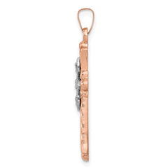 14k Two-tone Diamond Cross Pendant - 2