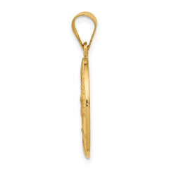 14k Polished and Satin Our Lady Guadalupe Medal Hollow Pendant - 2