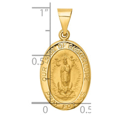 14k Polished and Satin Our Lady Guadalupe Medal Hollow Pendant - 2