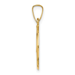 14k Polished and Satin Caridad Del Cobre Medal Hollow Pendant