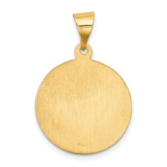 14k Polished and Satin Sacred Heart of Mary Medal Hollow Pendant - 2