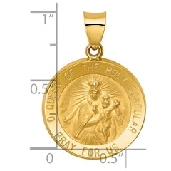 14K Queen Of The Holy Scapular Reversible Medal Hollow Pendant - 2