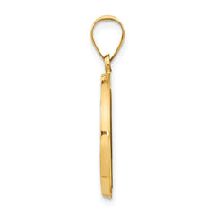 14k Polished and Satin Miraculous Medal Hollow Pendant - 3