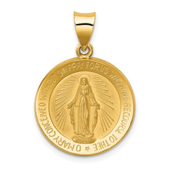 14k Polished and Satin Miraculous Medal Hollow Pendant - 3