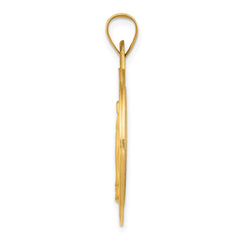 14k Polished and Satin Miraculous Medal Hollow Pendant - 2