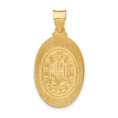 14k Polished and Satin Miraculous Medal Hollow Pendant - 4
