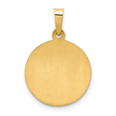 14k Polished and Satin Our Guardian Angel Medal Hollow Pendant