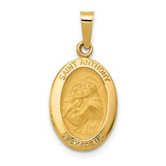 14k Polished and Satin St. Anthony Medal Hollow Pendant - 4
