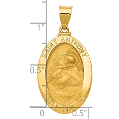 14k Polished and Satin St. Anthony Medal Hollow Pendant - 5