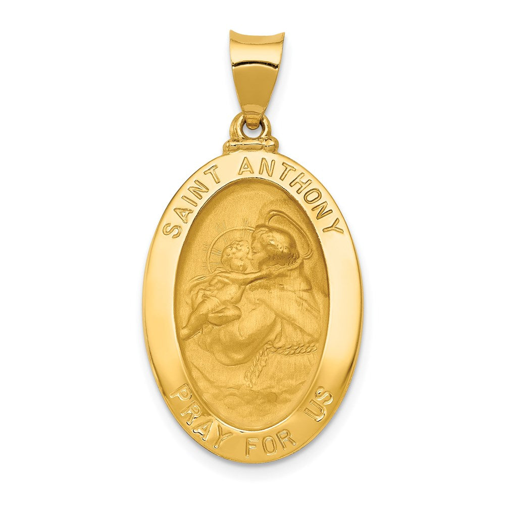 14k Polished and Satin St. Anthony Medal Hollow Pendant - 5