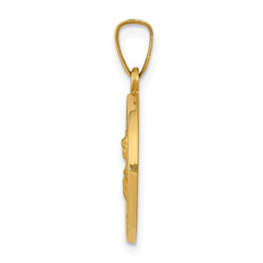 14k Polished and Satin St. Barbara Medal Hollow Pendant - 2