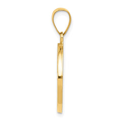 14k Polished and Satin St. Christopher Medal Hollow Pendant