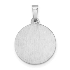 14k White Gold Polished/Satin St Christopher Medal Hollow Pendant - 2